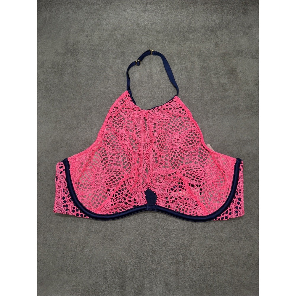 Victoria's Secret Very Sexy Pink Lace Halter Keyhole Bralette Lingerie Top 34C